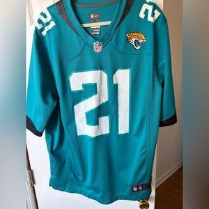 NFL Jacksonville Jaguar #21 Bouye Teal and White Sports Jersey